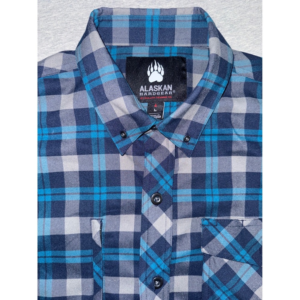 Alaskan Hardgear Duluth Mens Blue Plaid Button Down Shirt Size Large Workware